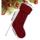 thumbnail image 3 of Medias navideñas grandes de punto de 45 cm para colgar en la chimenea, ideales para decorar las fiestas familiares (burdeos, marfil, 6 unidades), 3 of 5