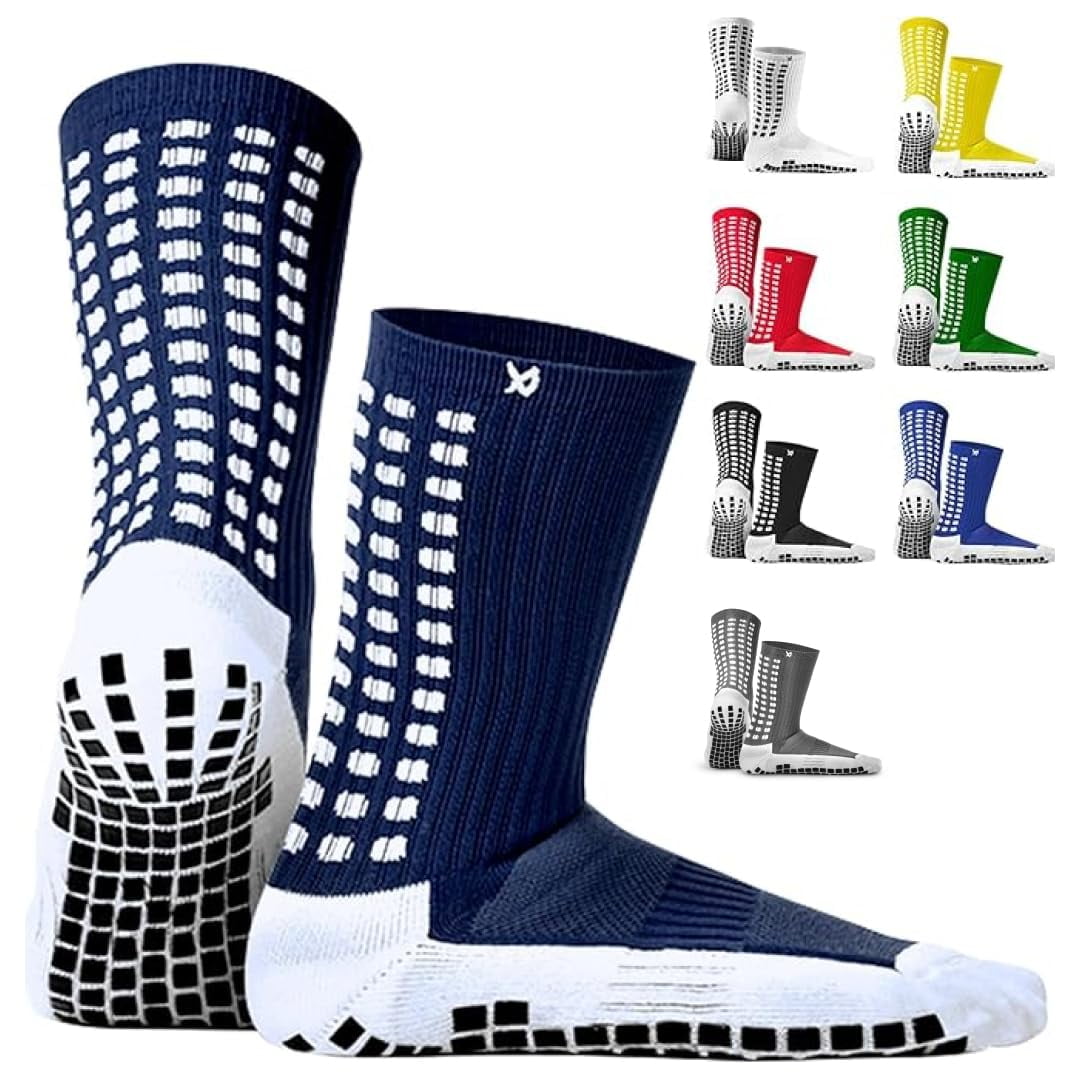 Calcetines Soccer Grip Lux Sports Dual-grip V1 Azul Marino Para Adultos