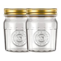 Nadir - Set 2 Frascos Americano Vintage Vidrio 500Ml Tapa Dorada