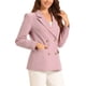 thumbnail image 4 of INSPIRE CHIC Chaqueta Vintage de Cuadros para Mujer, Doble Botonadura, Solapa con Muesca, Hombros Acolchados, Talla L, Rosa Sólido, 4 of 6