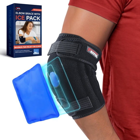 Codera con bolsa de hielo FEATOL para tendinitis del codo de tenista