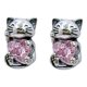 thumbnail image 1 of Aros Gatito Con Corazón, Circonitas Plata 925, Regalo Niña Plateado, 1 of 5