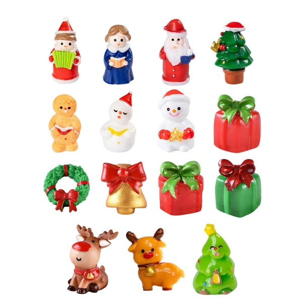 Set De 40 Miniaturas Navideñas De Resina – Adornos Para Bola De Nieve, Jardín De Hadas Y Decoración (Santa, Muñeco De Nieve, Árboles Y Más)