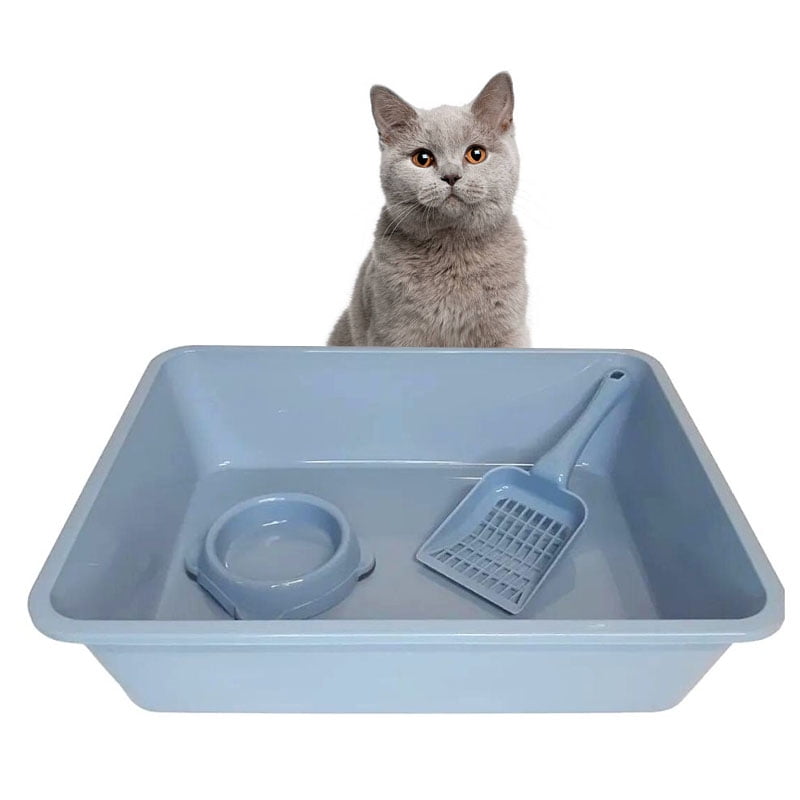 Genérico - Arenero Caja Arena Bandeja Sanitaria Gatos + Pala + Comedero