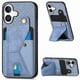 thumbnail image 1 of Funda Resistente para iPhone 16 con Tarjetero y Soporte, Diseño Magnético Azul, 1 of 5
