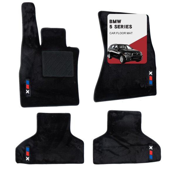 Alfombrillas de coche VEHROJ para BMW X5 2014-2018 de lana con logo luminoso