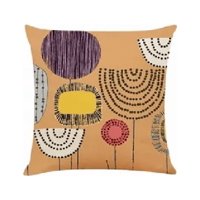 Genérico - Set De 4 Fundas Cojín Lino Algodón Cuadrado 45 Cm Beige