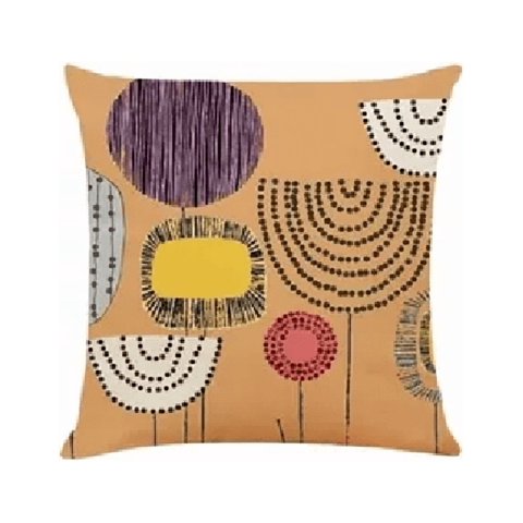 Genérico - Set De 4 Fundas Cojín Lino Algodón Cuadrado 45 Cm Beige