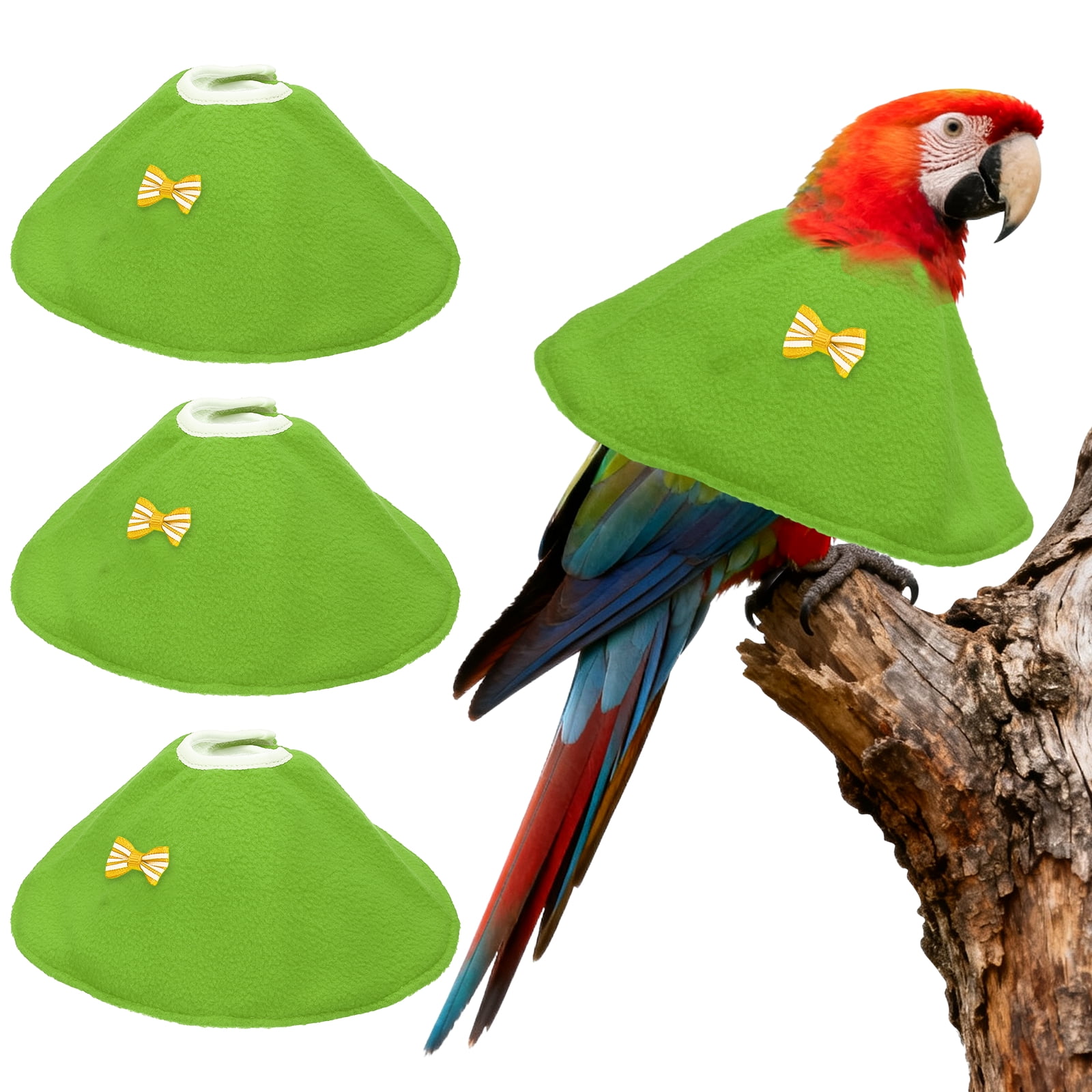 Collares para Aves Uxcell, Conos de Recuperación Protectores para Aves, Protector de Cuello Suave Ajustable Anti-Mordeduras (Verde, XL, 3 Piezas)