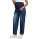 thumbnail image 4 of INSPIRE CHIC Pantalones de Maternidad para Mujeres de Pierna Ancha Sobre el Vientre Soporte Suelto Recto Pantalones de Mezclilla de Embarazo con Bolsillos 2XL Azul Oscuro, 4 of 6