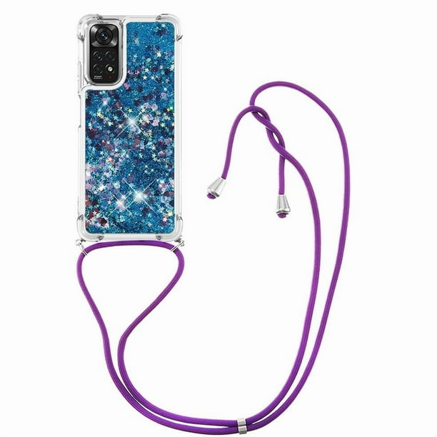 Funda FOXDOCK para Xiaomi Redmi Note 12s 4G con Cuerda Ajustable, Brillo Líquido, Protección Antigolpes y Lente – Ideal para Regalo