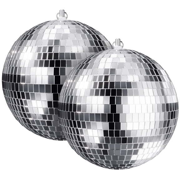 Bola de Discoteca YD Youdepot 20 cm Plata Paquete de 2 para Colgar