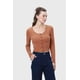 thumbnail image 2 of Polera Mujer Rib Botones Café, 2 of 4