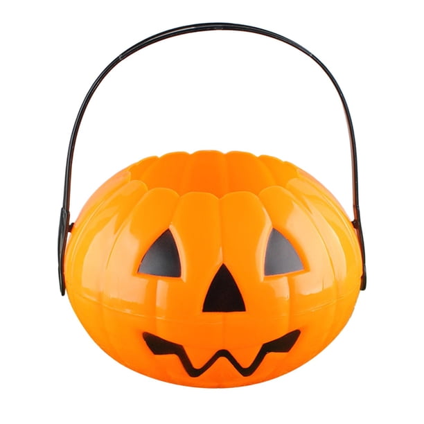 Cubo de Halloween para Pedir Dulces, Decoración de Halloween, Artículos para Fiestas, Contenedor, Cubo de Calabaza, Soporte para Cubo de Dulces para N Naranja