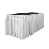 La Linen - Table Skirt La, Popelina De Lino Y Poliéster Para Rectángulo De 4,3 M, Color Blanco