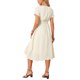 thumbnail image 3 of Vestido de Verano para Mujer INSPIRE CHIC con Escote en V, Cintura Alta Fruncida, Línea A, Casual, Midi, Color Albaricoque L, 3 of 5