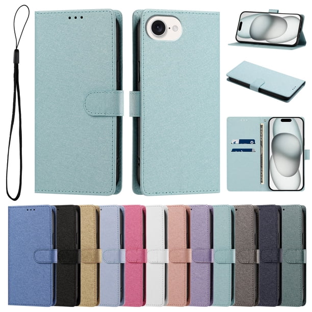 Cartera Protectora para iPhone 16e/iPhone 17e con Soporte, Verde Menta