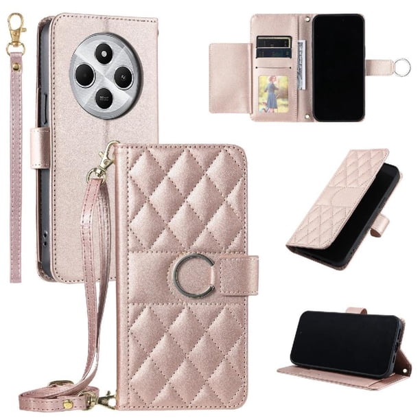 Funda tipo billetera FOXDOCK para Xiaomi Redmi 14R – Tapa abatible con correa para mujer