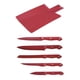 thumbnail image 1 of Set 6pz (5 Cuchillos + Tabla Corte) Rojo Milky, 1 of 7