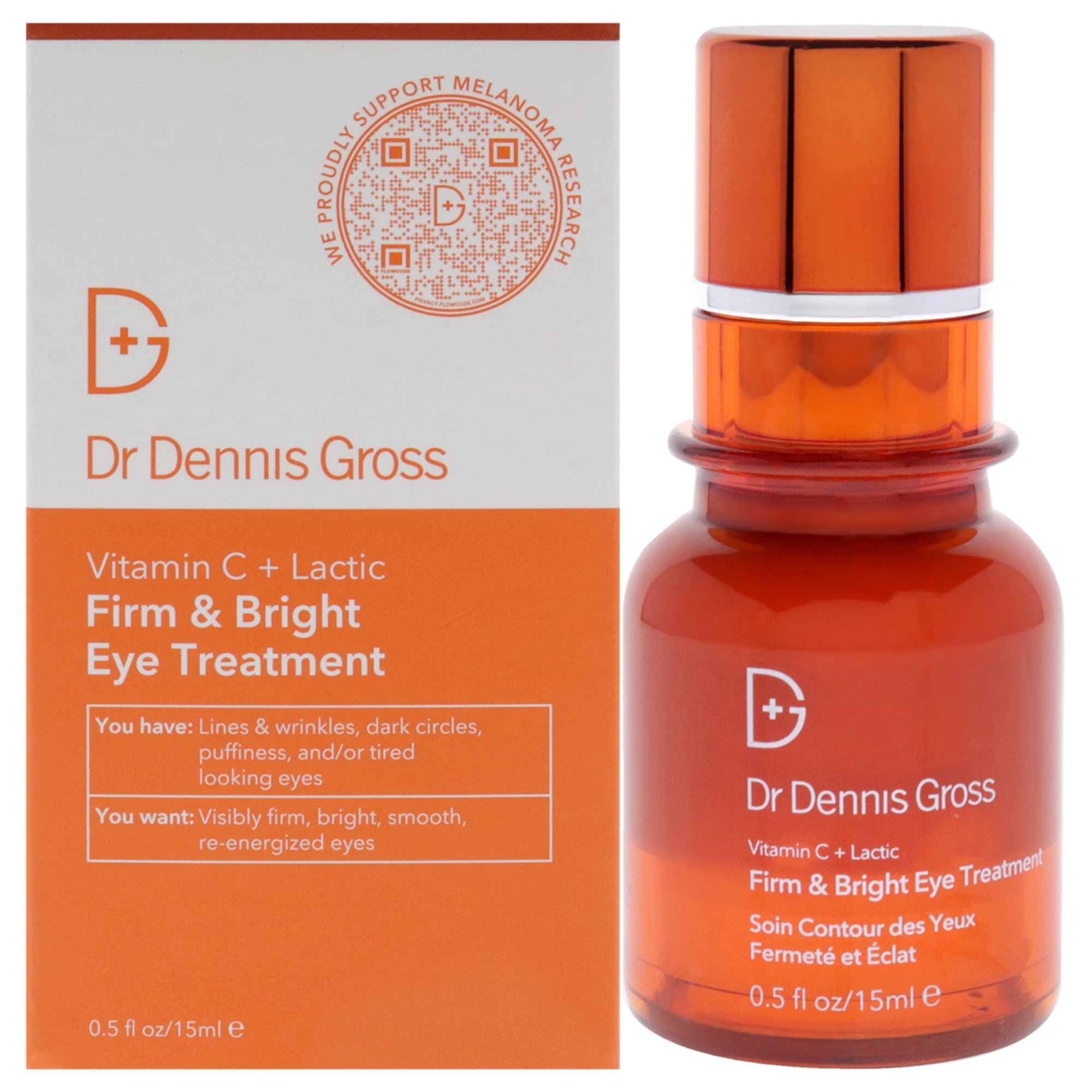 Dr. Dennis Gross - Tratamiento De Ojos Brillante Y Firme Con Vitamina C Más Láctico Del Para Mujeres - Tratamiento De 0,50 Oz