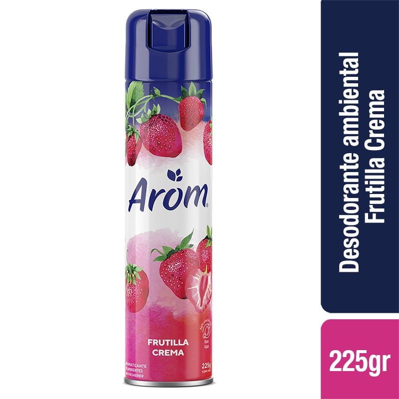 Desodorante Ambiental Aerosol Frutilla Crema Lata 225 g Arom