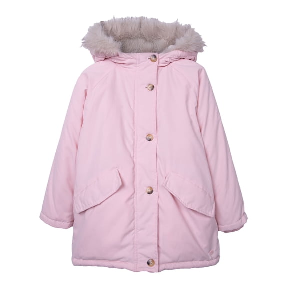 Chaqueta Niña Forrada con Gorro Piel Rosado