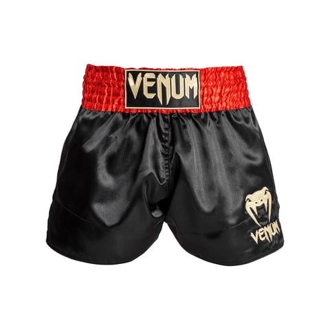 Pantalón Corto De Muay Thai Venum Classic Rojo/Negro/Dorado Para Entrenamiento