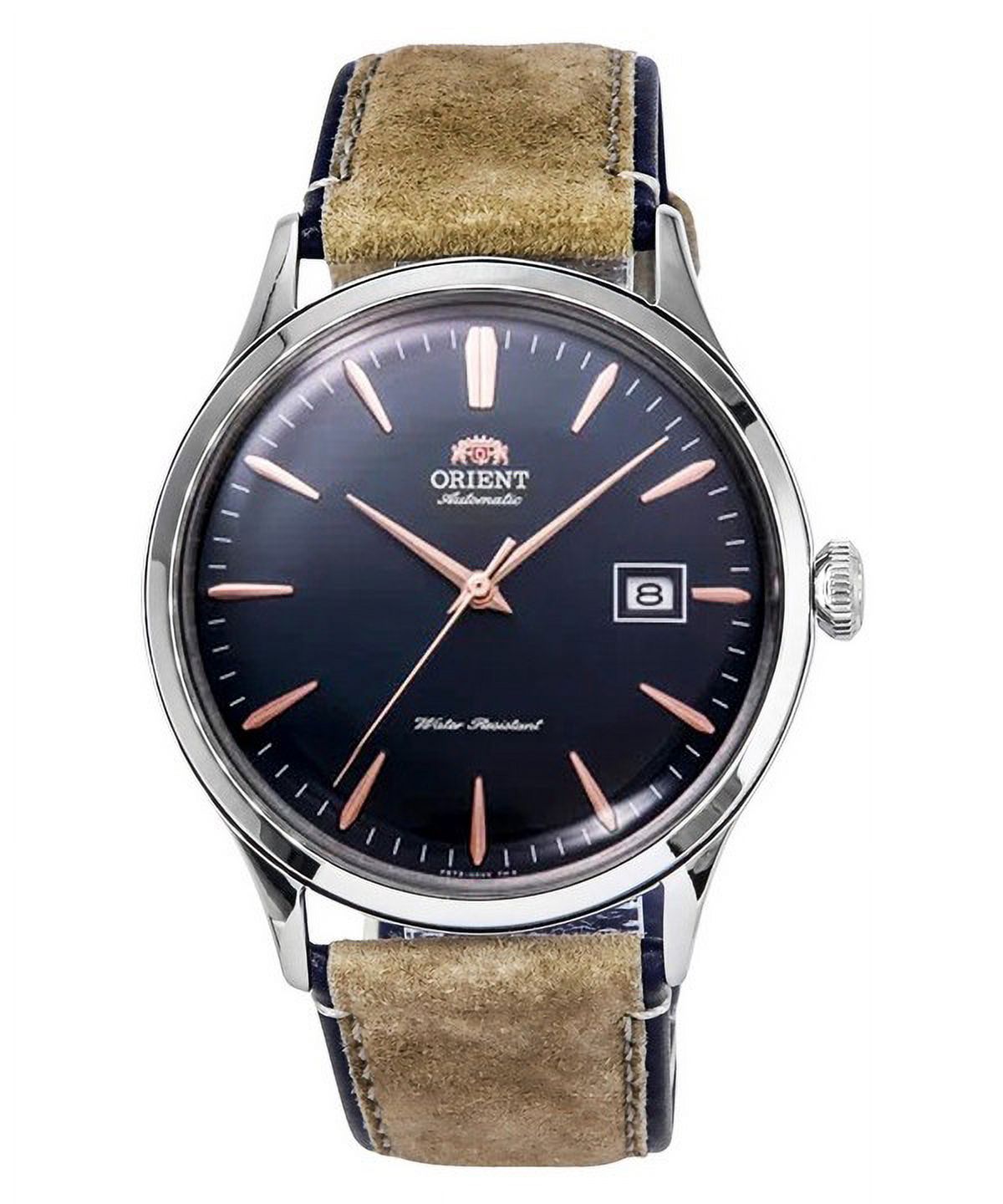 Reloj Orient Bambino Version 4 Classic Suede Leather Strap Navy Blue Dial Automatic Ra-Ac0P02L10B Ra-Ac0P02L30B Men'S Watch