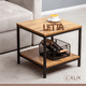 thumbnail image 4 of Pack de 2 Veladores Mesa Auxiliar Lateral de 2 Niveles - Madera Clara, 4 of 4