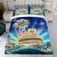 thumbnail image 4 of SpongeBob Conjunto de sábanas temático, trío de piezas, cómodo y amigable con la piel, diseño único, regalo de decoración para el hogar para familiares, amigos y fans,173X218cm, 4 of 6