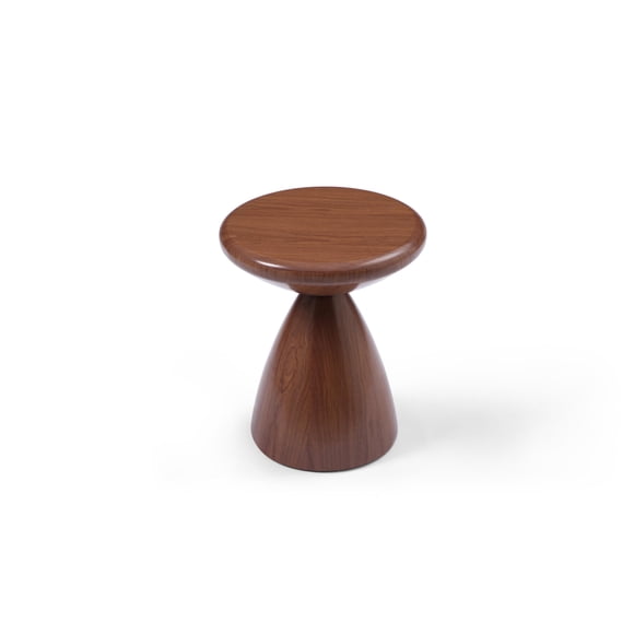 Mesa Lateral Whiteline Modern Living Ayla con Chapa de Nogal