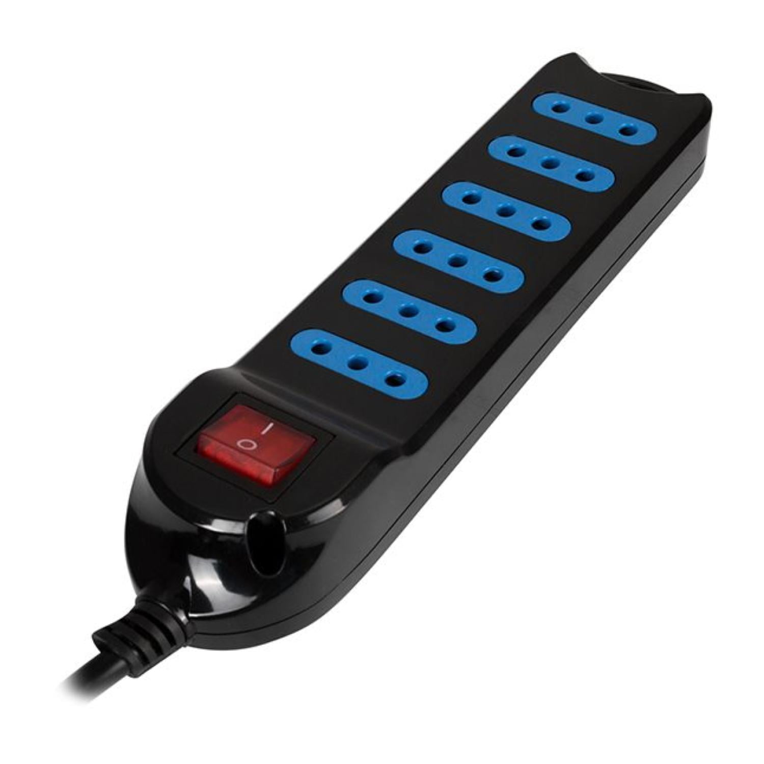 Philco - Alargador Extension 6 Entradas Con Switch 5mts Negro