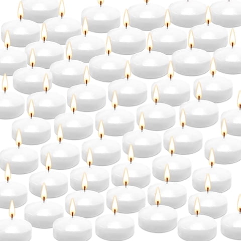 Paquete De 50 Velas Flotantes Blancas De 5 Cm De Diámetro - Cltniket