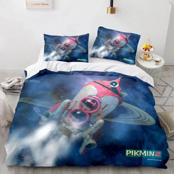 x999 Bed SheetsCartoon Game Pikmin Bedding Set Boys Girls Twin Size Duvet Cover Pillowcase Bed Kids Adult Fashion Home Textileextile 3-Piece Bedding Set (1 Duvet Cover + 2 Pillow Shams) nj999