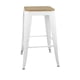 thumbnail image 2 of Pack 4 Taburetes Pisos Metal Tolix asiento madera Comedor Bar LF5-03W 66cm - Blanco, 2 of 5