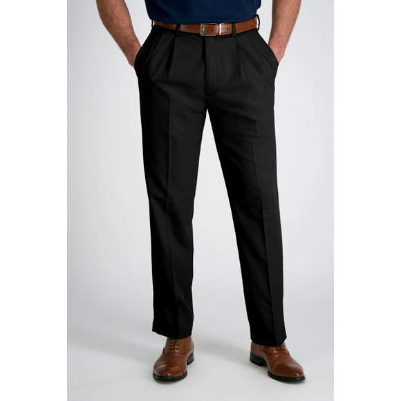 Pantalón Gabardina Hombre Pinzado Negro Talla 42