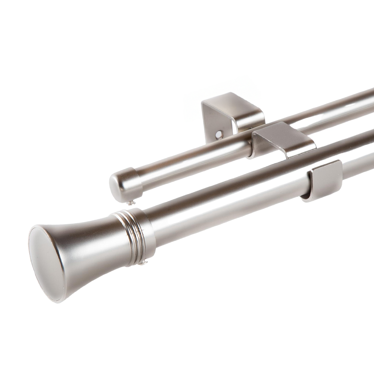 Metalhsa - Set Barras Para Cortina Doble 16/19 Mm Extensible 75-110 Cm A Muro Satín Cónico