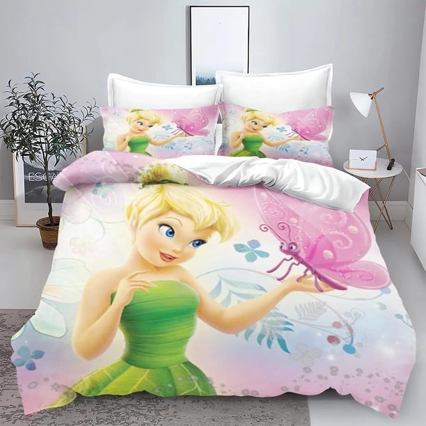 Tinker Bell Duvet Cover Pillow Cover, Beautiful Home Room Bedroom Boy Girl Duvet Cover Gift Queen Double Bed Customizable Bed Sheets