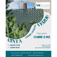 Valstore Deco Design - Pack Cintas Cubre Cercos Verde 12 M2 Ancho 50 Mm Incl. Broches Deluxe