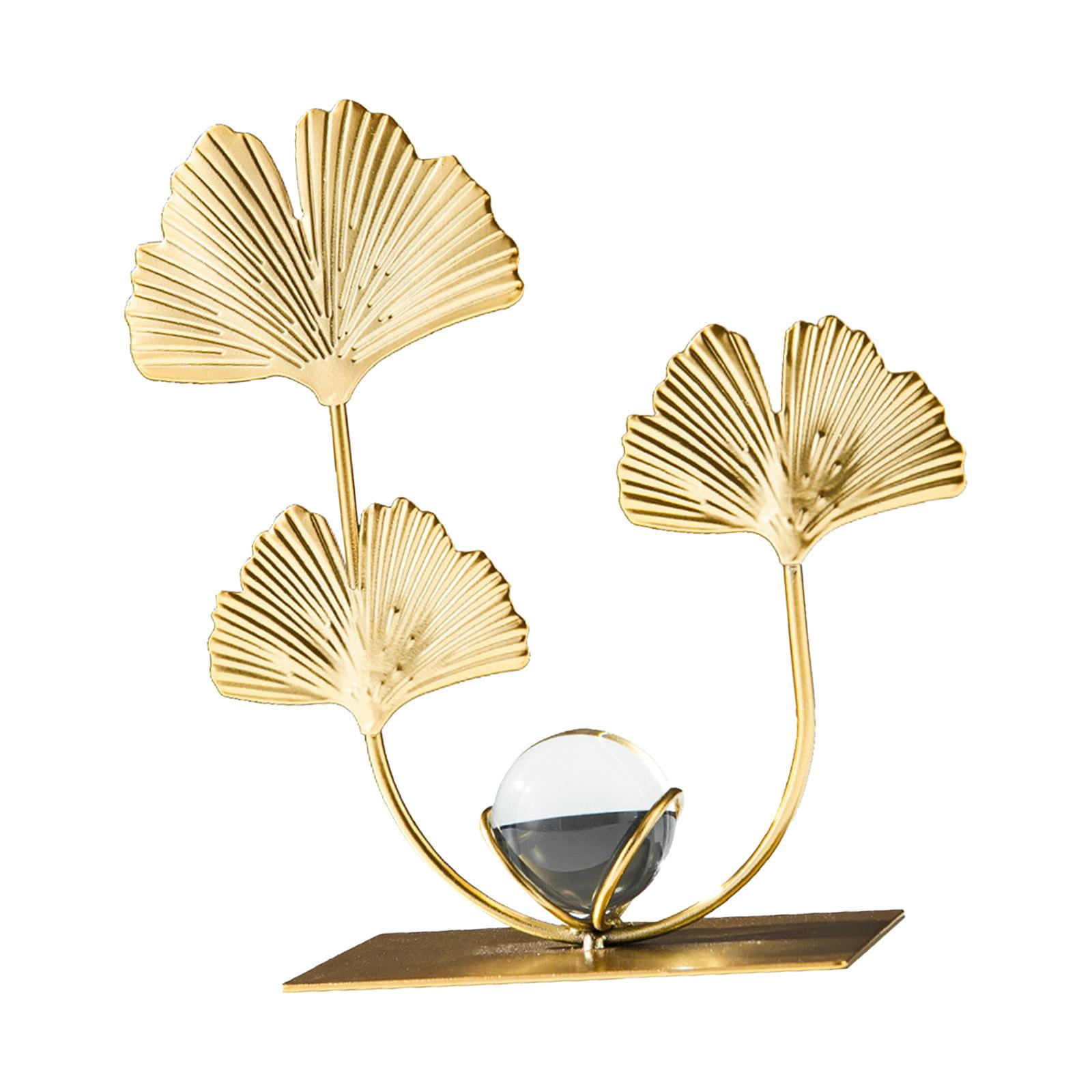 Magideal - Estatua De Hojas, Decoración Del Hogar, Escultura De Hoja De Metal, Gabinete, Artesanía Navideña, Obra De Arte, Regalo De Inauguración De La Casa, Fes Hoja De Ginkgo