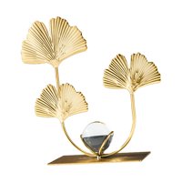 Magideal - Estatua De Hojas, Decoración Del Hogar, Escultura De Hoja De Metal, Gabinete, Artesanía Navideña, Obra De Arte, Regalo De Inauguración De La Casa, Fes Hoja De Ginkgo