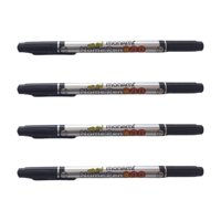 Monami - Marcador Permanente Doble Punta Fina Y Media 4 Unid Negro