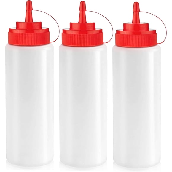 Norcalway 12 oz Condiment Squeeze Bottles for Sauces Leak