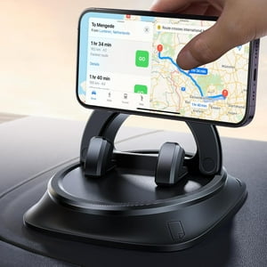 Genérico - Soporte Ajustable Para Teléfono Móvil En El Salpicadero - Diseño Con Muelle, Giratorio 360°, Compatible Con Iphone 16/15/14/13/12 Pro Max, Samsung Y Otros Dispositivos Android-Negro