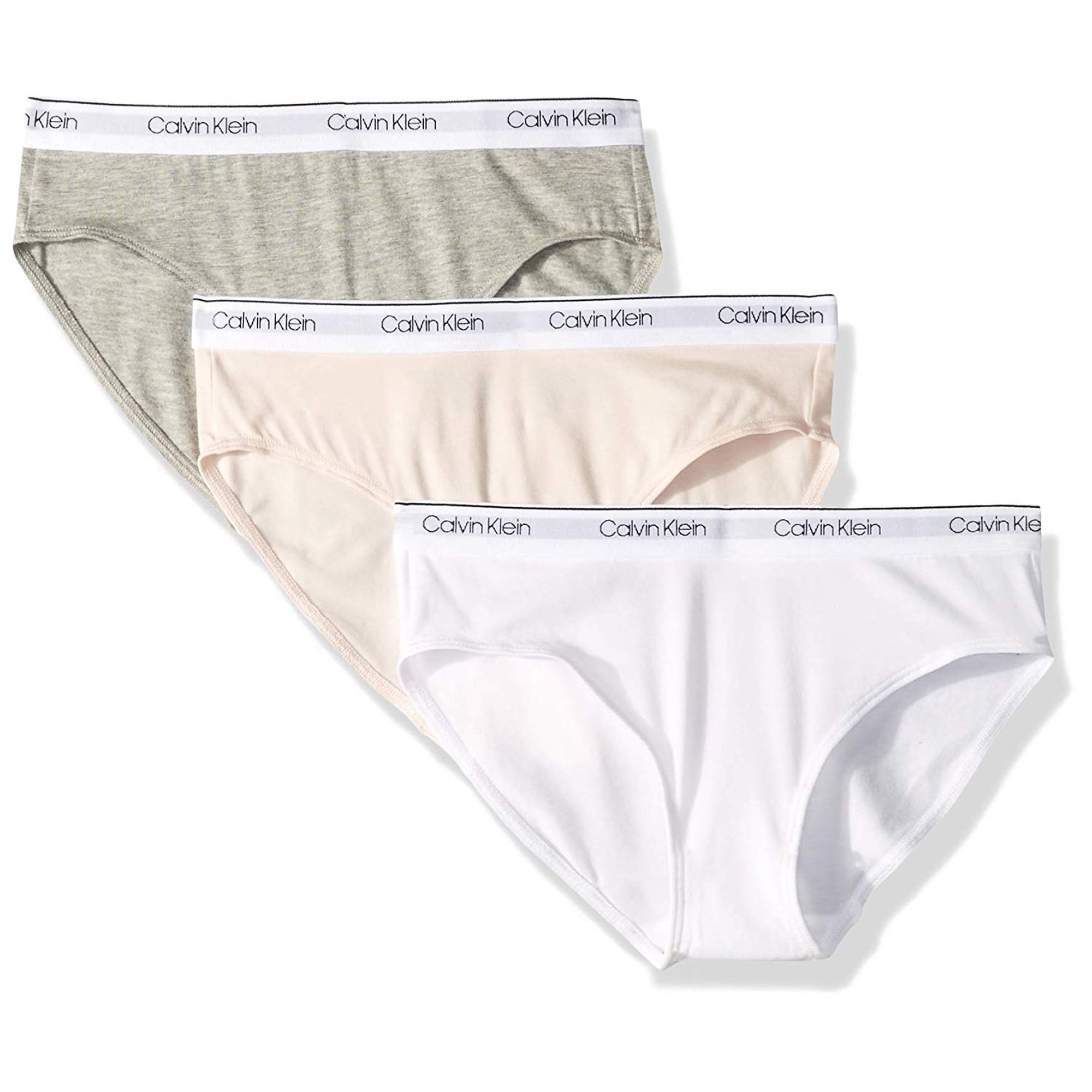 Braguitas De Bikini Calvin Klein De Algodón Moderno Para Niñas, Paquete De 3