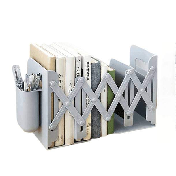 Crusec - Estante Organizador Soporte Libros Ajustable Con Portalápice