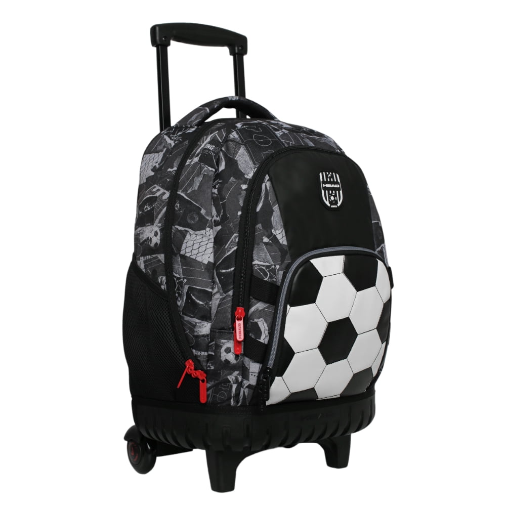 Mochila Con Ruedas Infantil New Kodiac Pelota Negro Head