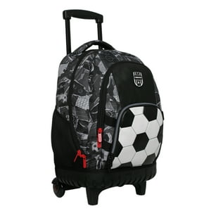 Mochila Con Ruedas Infantil New Kodiac Pelota Negro Head