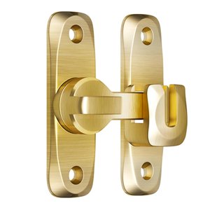 Magideal - Cerradura De Puerta De Granero, Cerradura De Puerta Con Mosquitera, Cerradura De Puerta De Habitación, Aleación De Zinc, Cerradura De Puerta Plegable, Oro Brillante
