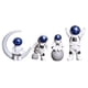 thumbnail image 2 of 4x lindo astronauti estatua modelo resina ornamento pequeña sala estante librería chimenea astronauti estatuilla escultura decoración para hogar niños , Blanco azul, 2 of 5